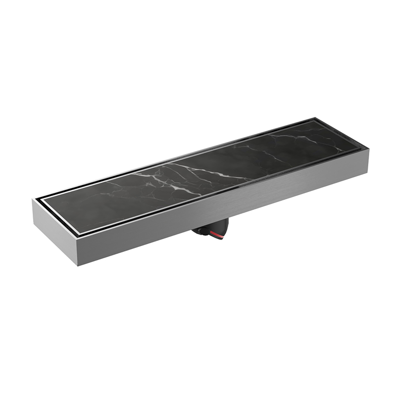 PVD Brushed Grey 30cm Invisible Floor Drain