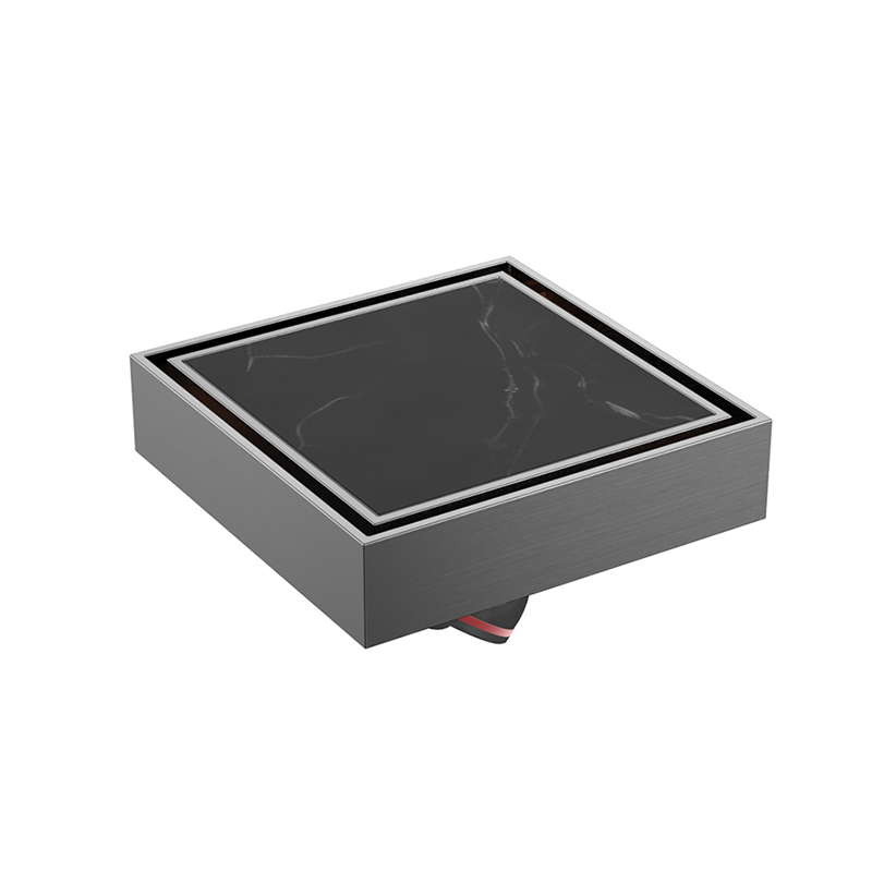 PVD Brushed Grey 10cm Invisible Floor Drain