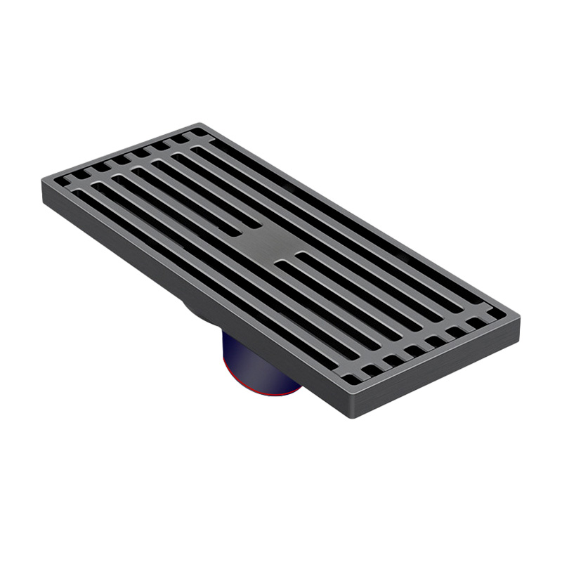 200mm Brushed PVD Grey Linear Grate Drain