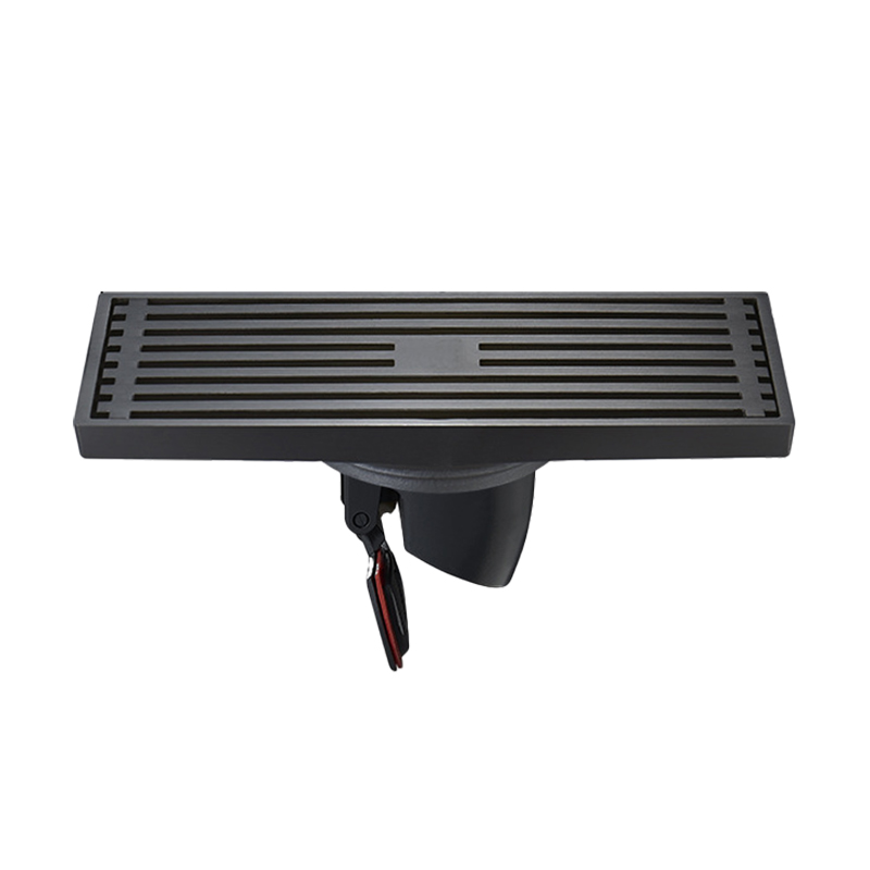 200mm Matte Black Linear Grate Drain