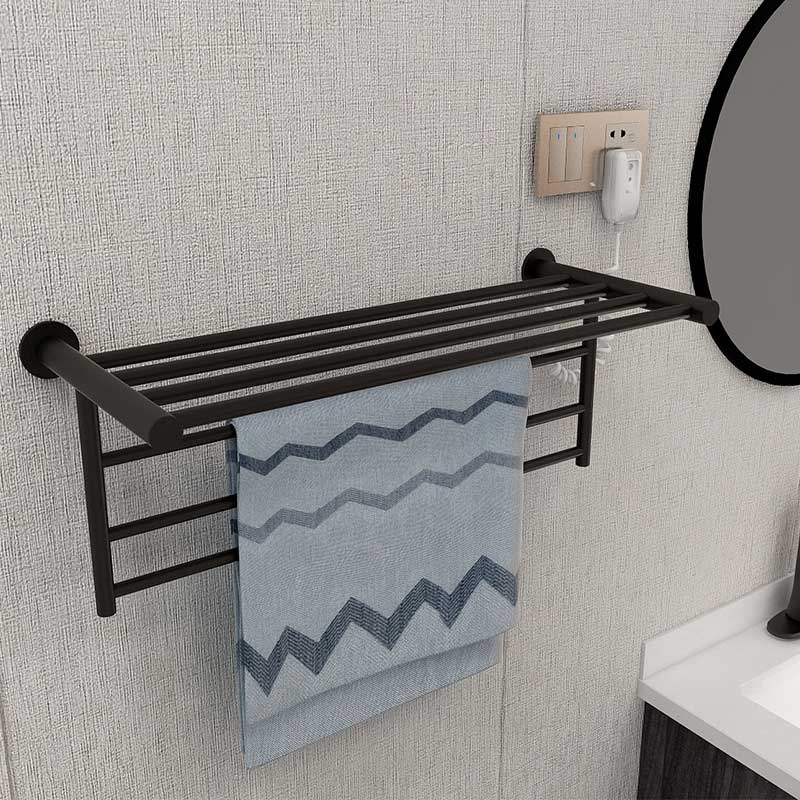 Stainless Steel Matte Black Electric Towel Rack