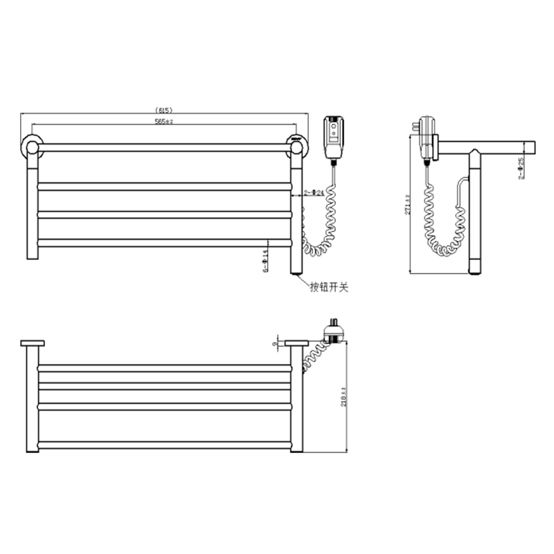 Stainless Steel Matte White Electric Towel Rack