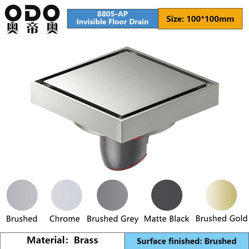 Brass Square Invisible Floor Drain