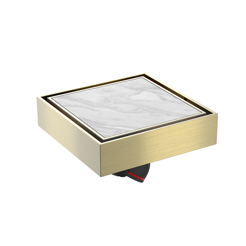 PVD Brushed Gold 10cm Invisible Floor Drain