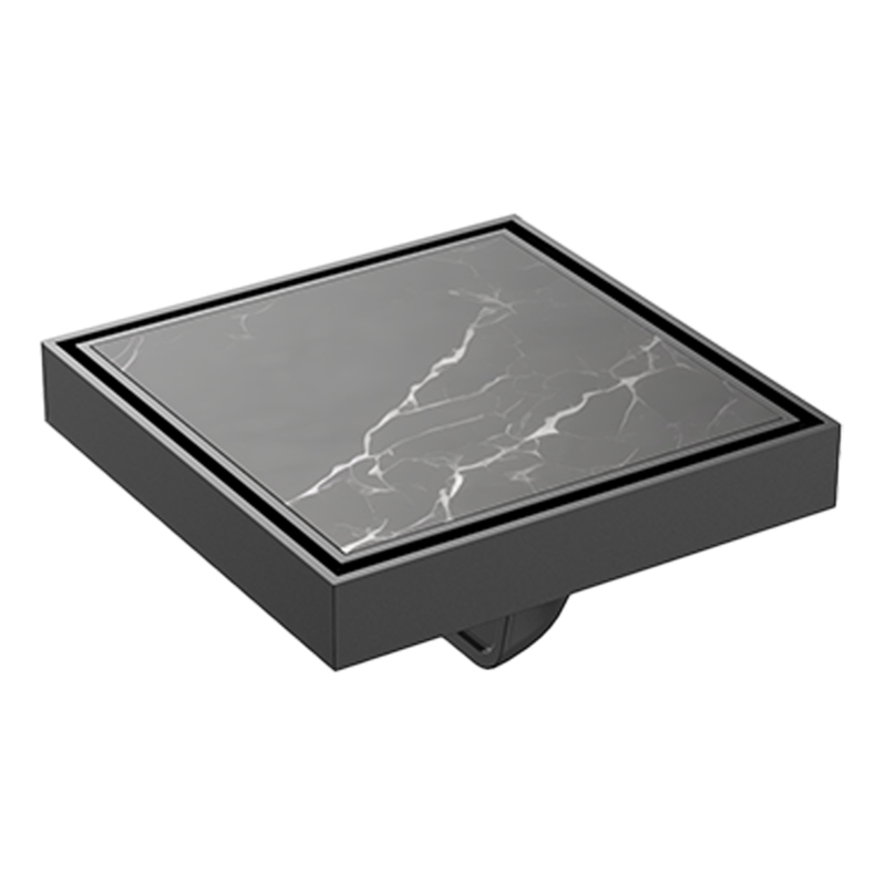 Matte Black 15cm Invisible Floor Drain